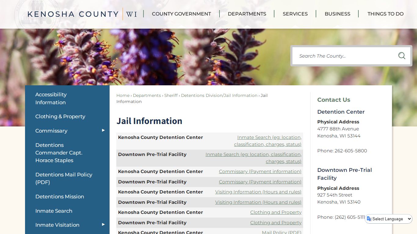 Jail Information | Kenosha County, WI - Official Website